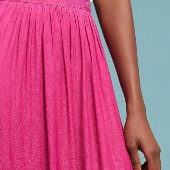 NWT Anthropologie Akemi + Kin Paros in Raspberry Pink Paisley Maxi Skirt 4 $118 - Picture 2 of 9